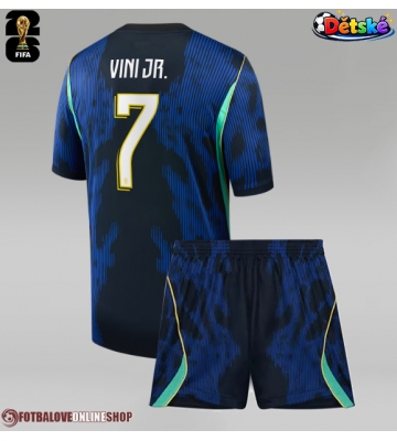 Brazílie Vinicius Junior #7 Venkovní dres komplet pro Děti MS 2026 Krátkým Rukávem (+ Krátké kalhoty)